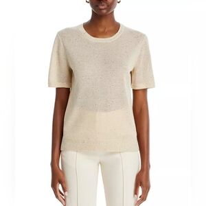 Kobi Halperin Nora Micro Sequins Short Sleeve Sweater